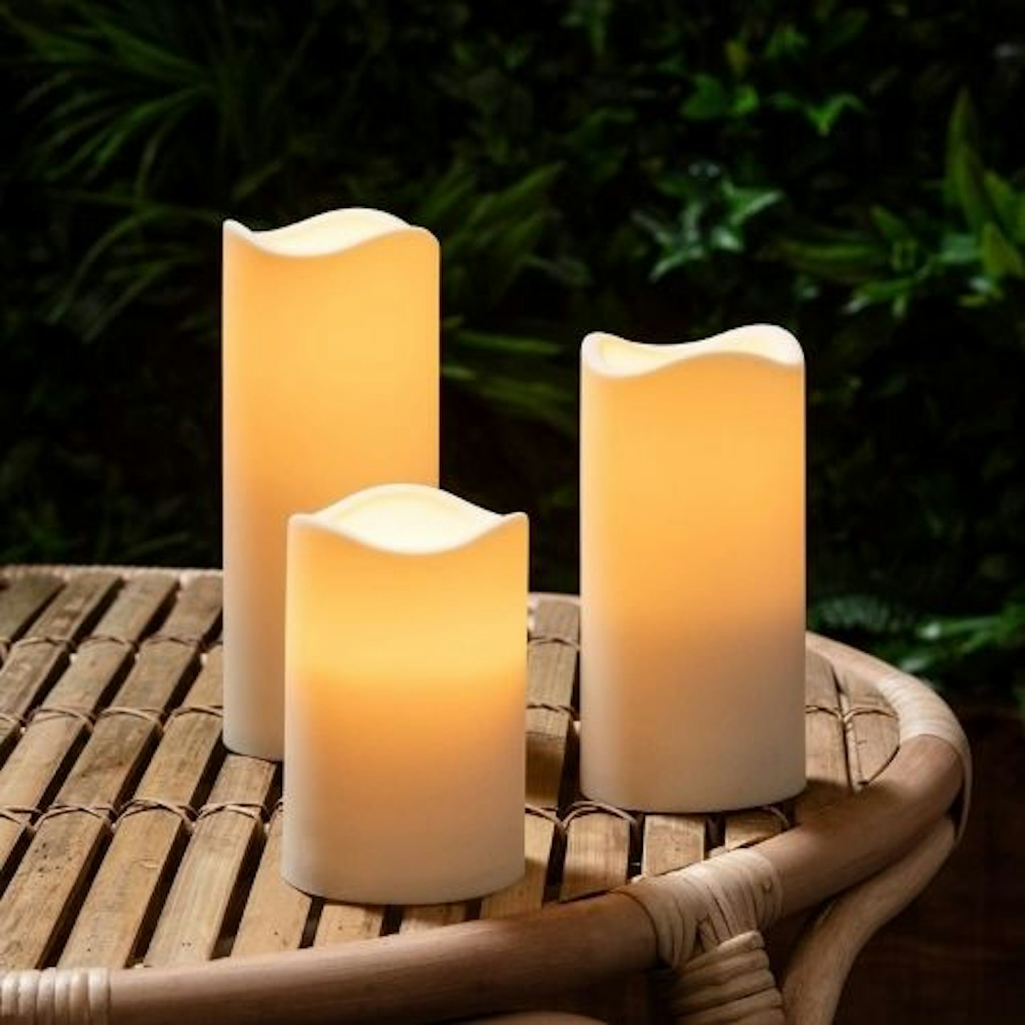 Lights4fun Set of 3 Outdoor LED Candles