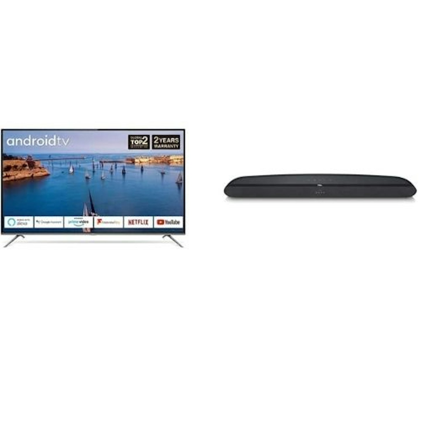 TCL 50P615K 50 Inch 4K Ultra HD Smart TV + TCL TS6100 Sound Bar