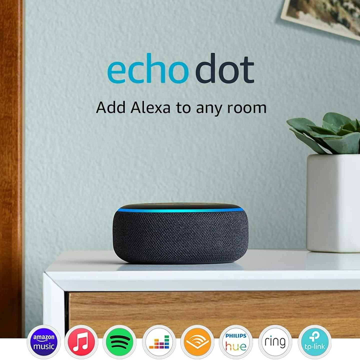 Echo Dot (3rd Gen) - Smart speaker with Alexa - Charcoal Fabric