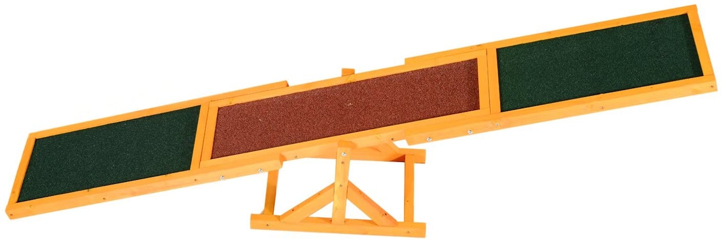 PawHut 1.8m Wooden Pet Seesaw