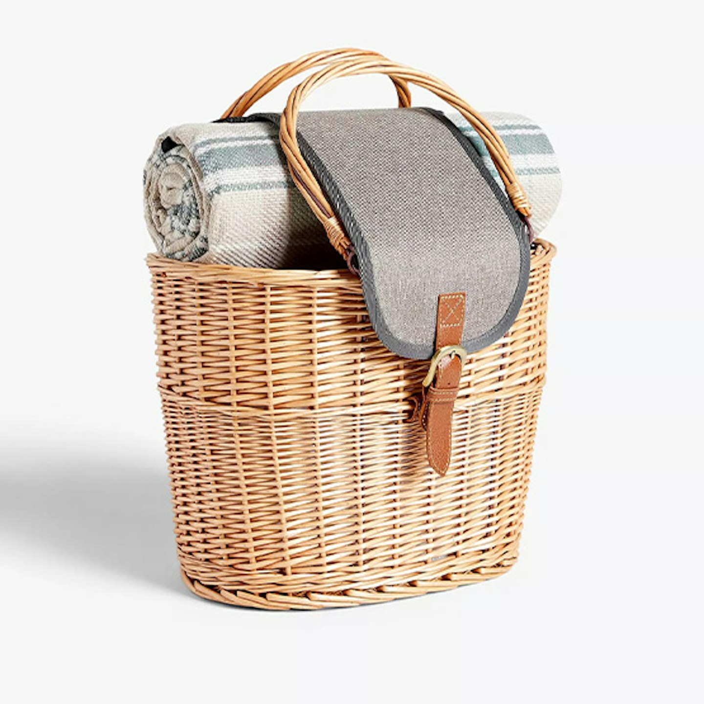 John Lewis & Partners Willow Picnic Basket Cooler Bag & Rug