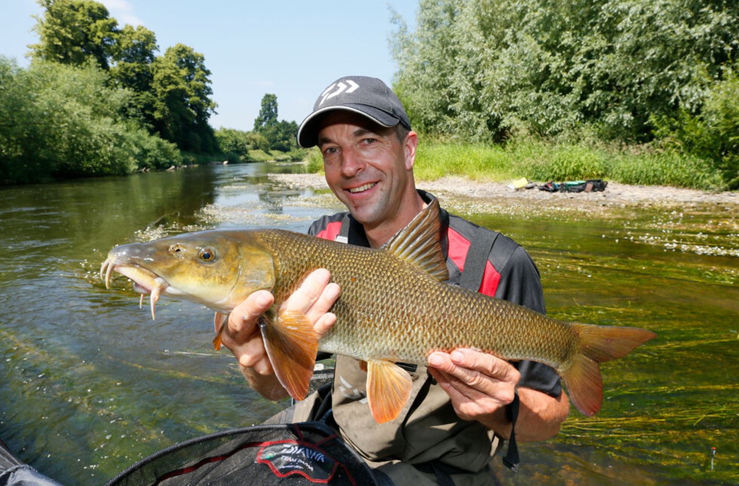 Catching barbel on a float is exciting stuff!!