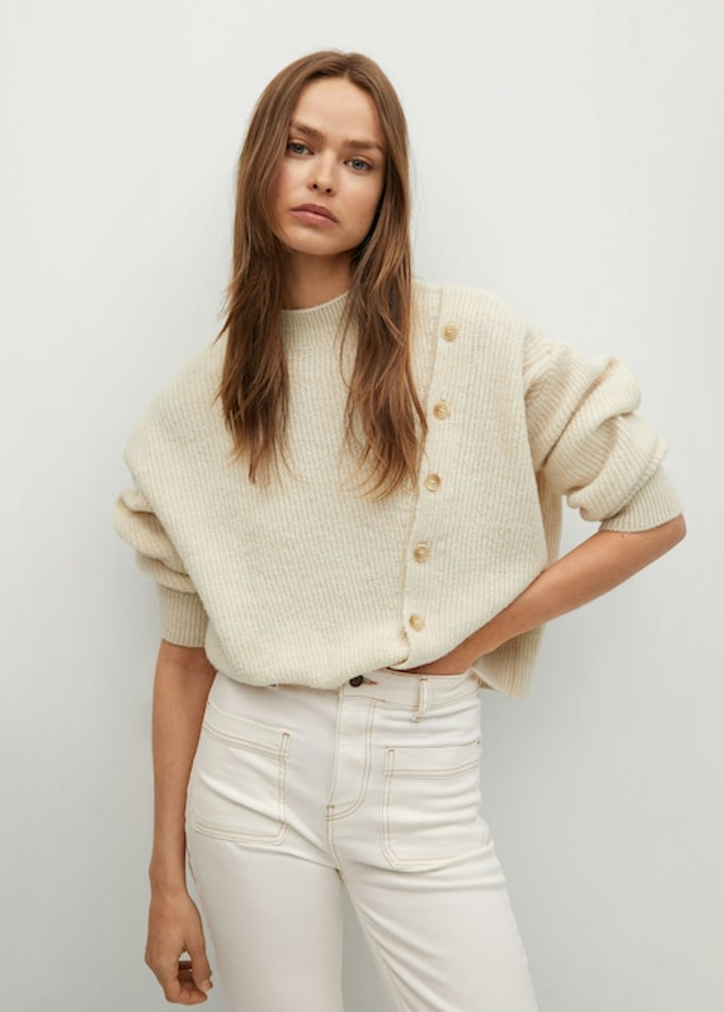 Mango, Buttons Detail Knit Sweater, WAS £35.99 NOW £19.99