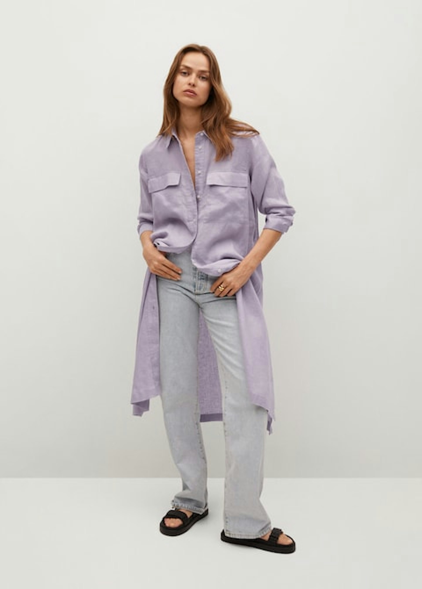 Mango, Linen-Blend Shirt Dress, WAS £59.99 NOW £39.99