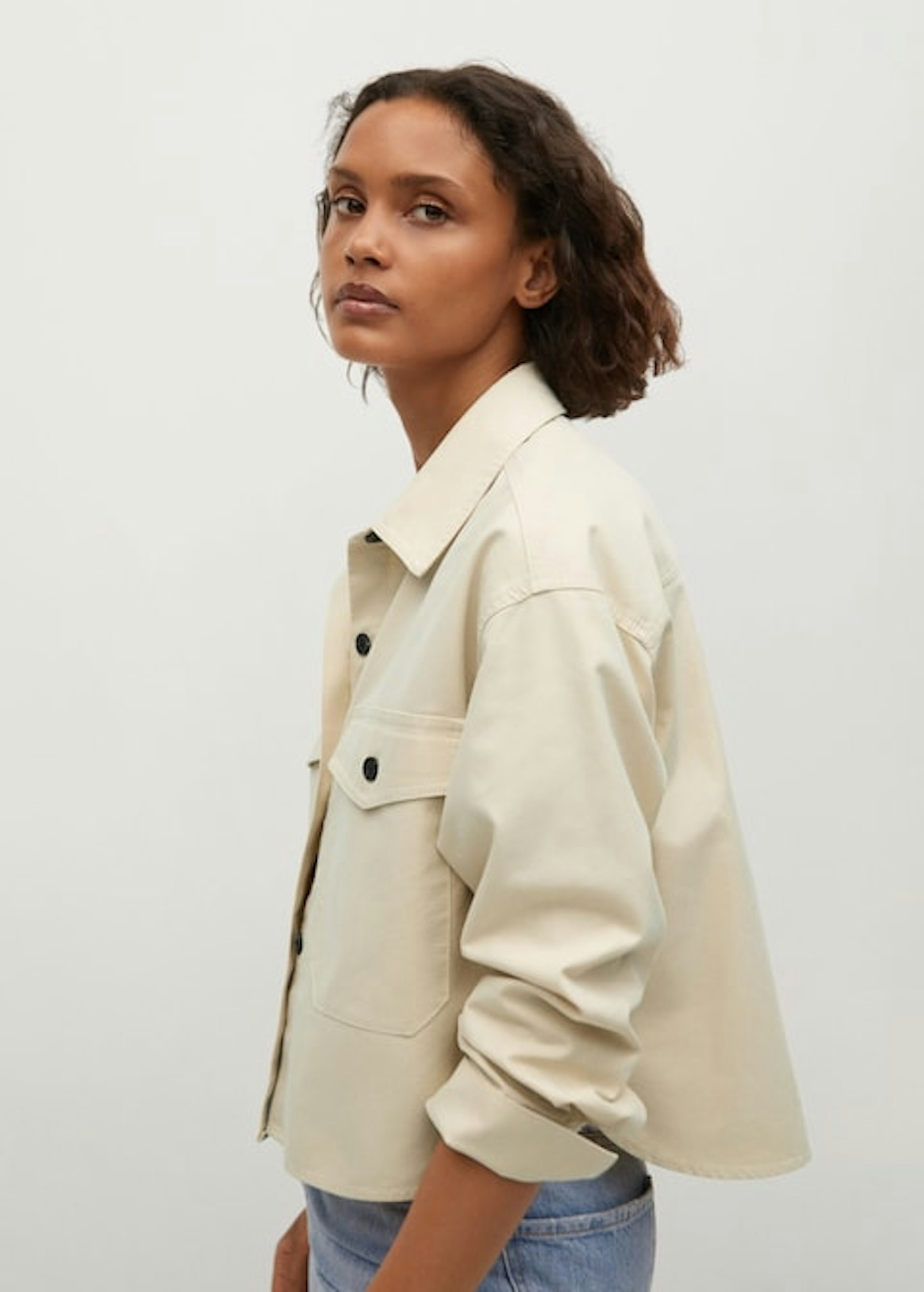 Mango, Cropped Cotton Overshirt, WAS £35.99 NOW £17.99