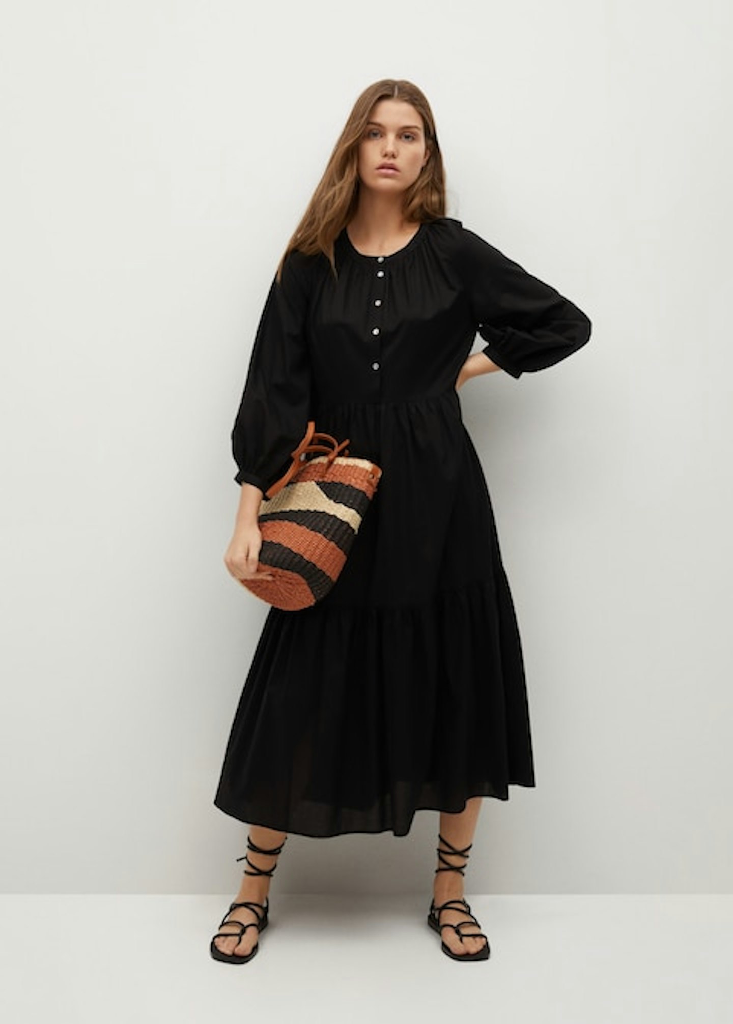 Mango, Frill Cotton Dress, WAS £49.99 NOW £39.99