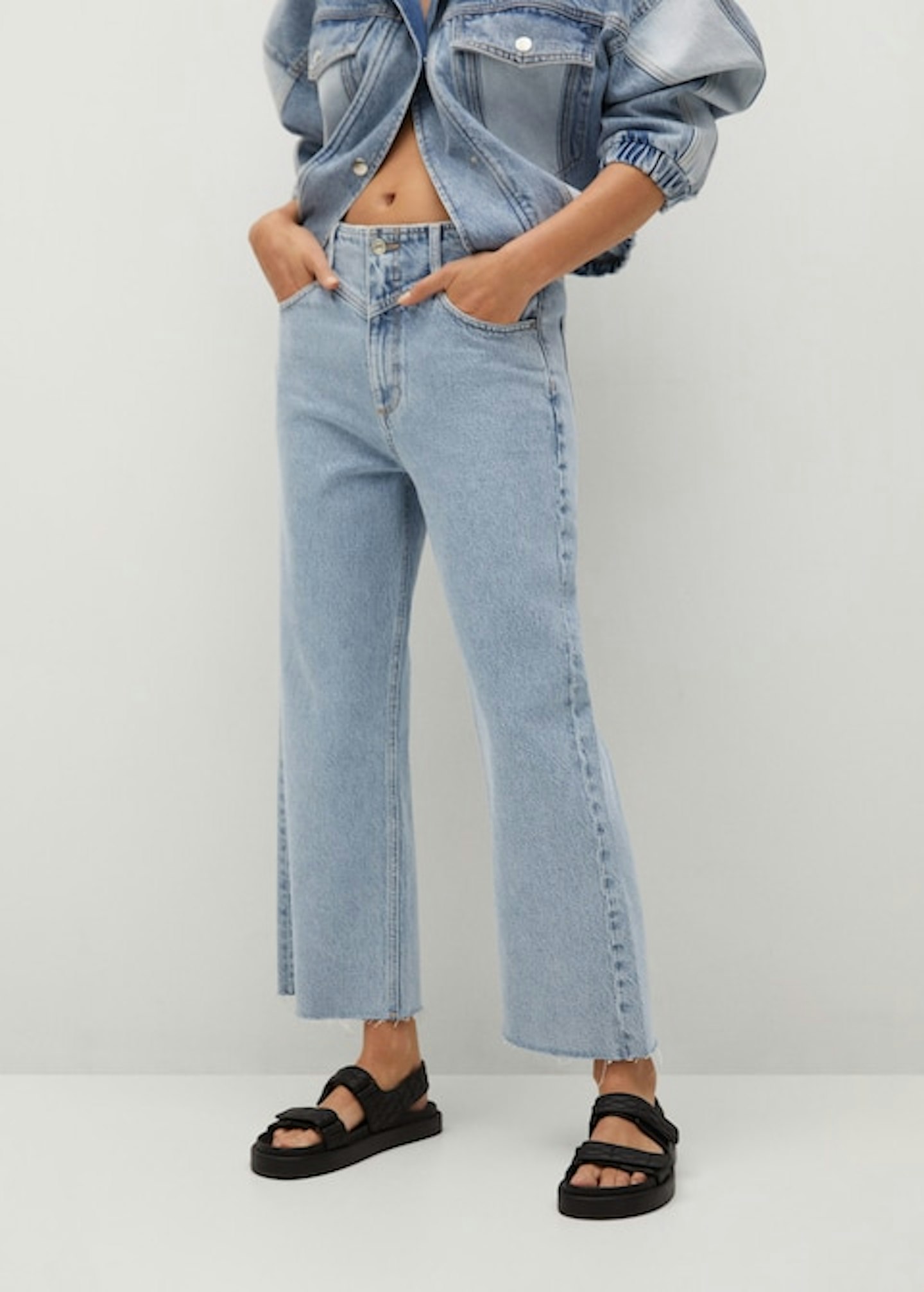 Mango, Cropped Wide-Leg Jeans, WAS £35.99 NOW £19.99