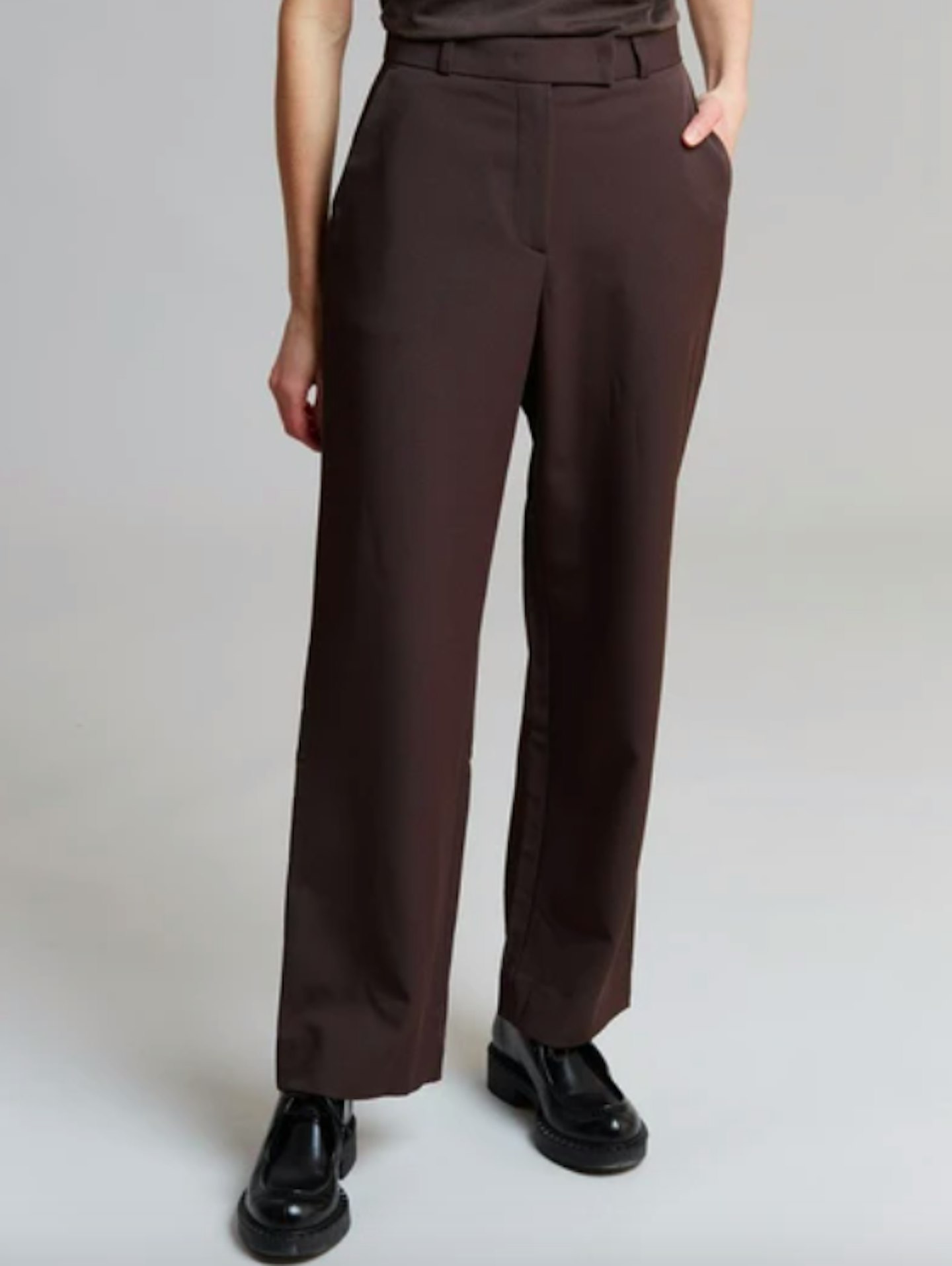 The Frankie Shop, Gabardine Full-Length Suit Pants In Java, £85