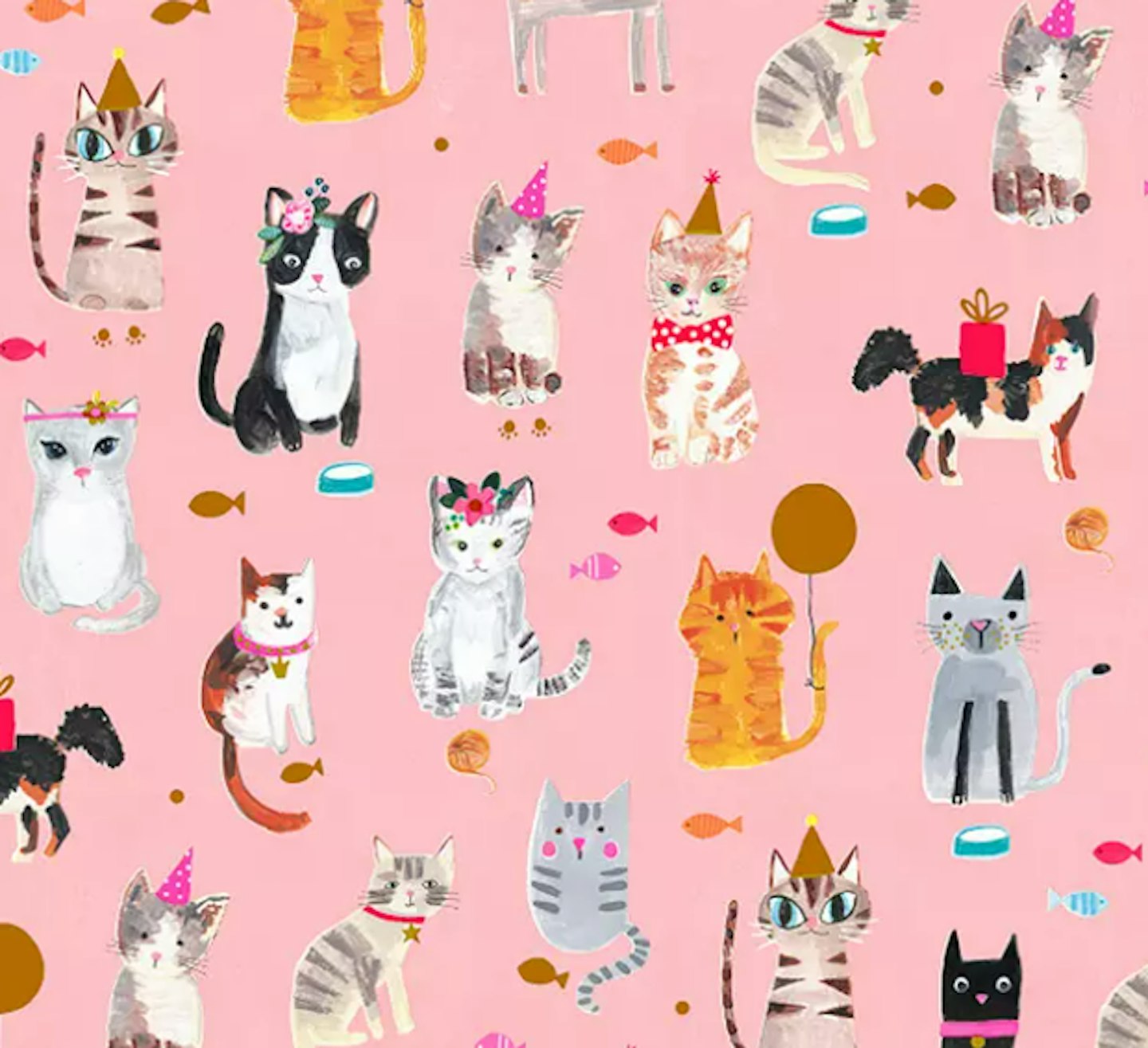 Paper Salad Party Cats Wrapping Paper