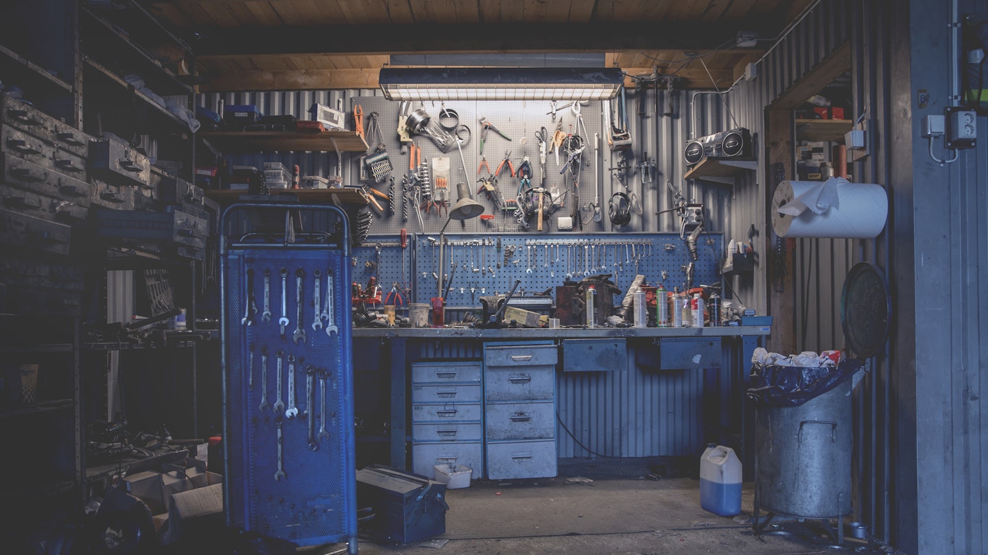 A grubby but organised garage