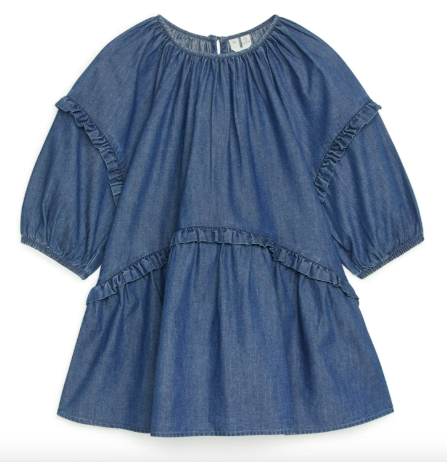 Arket, Children's Frilled Denim Dress, WAS £35 NOW £25