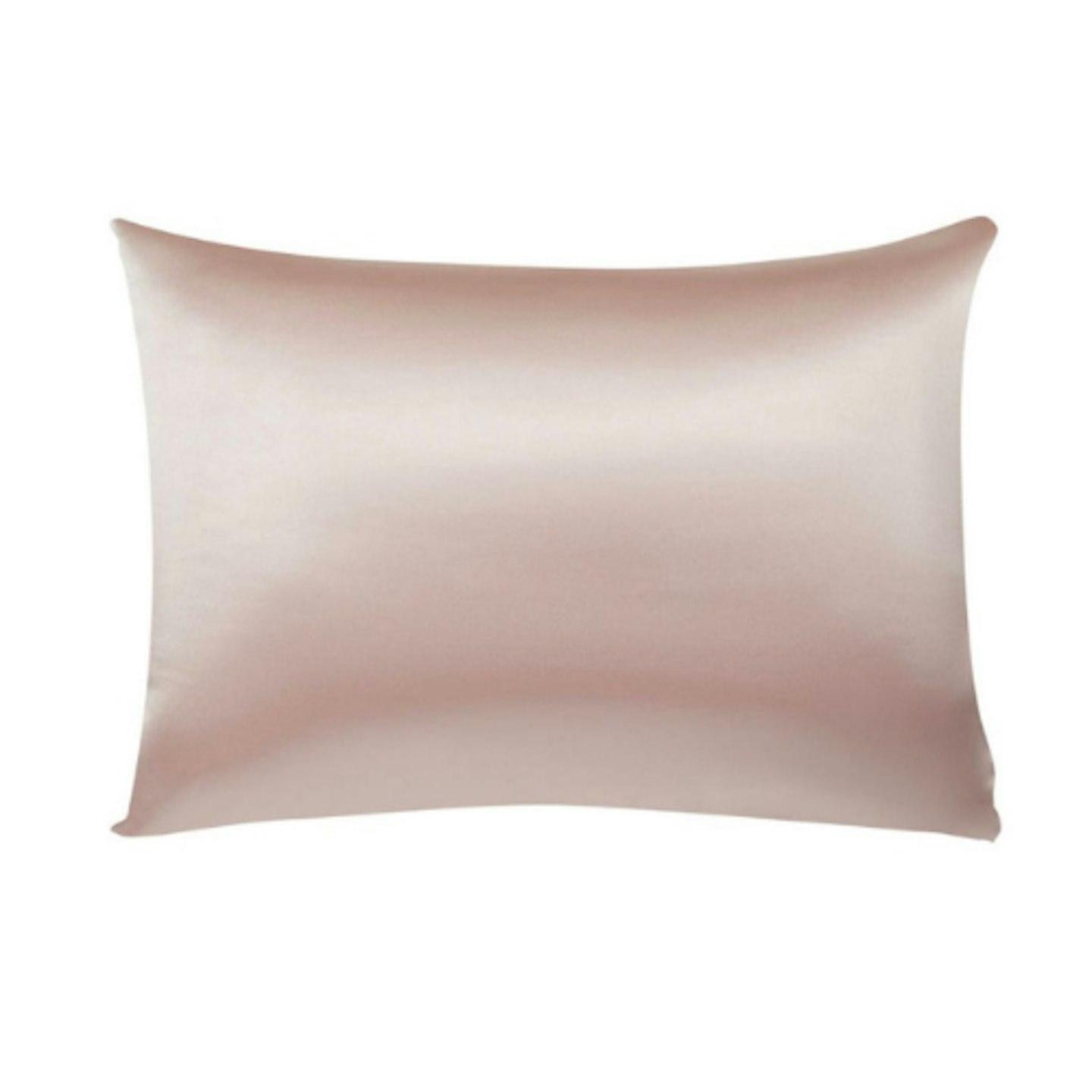 Pink satin pillowcase on white background