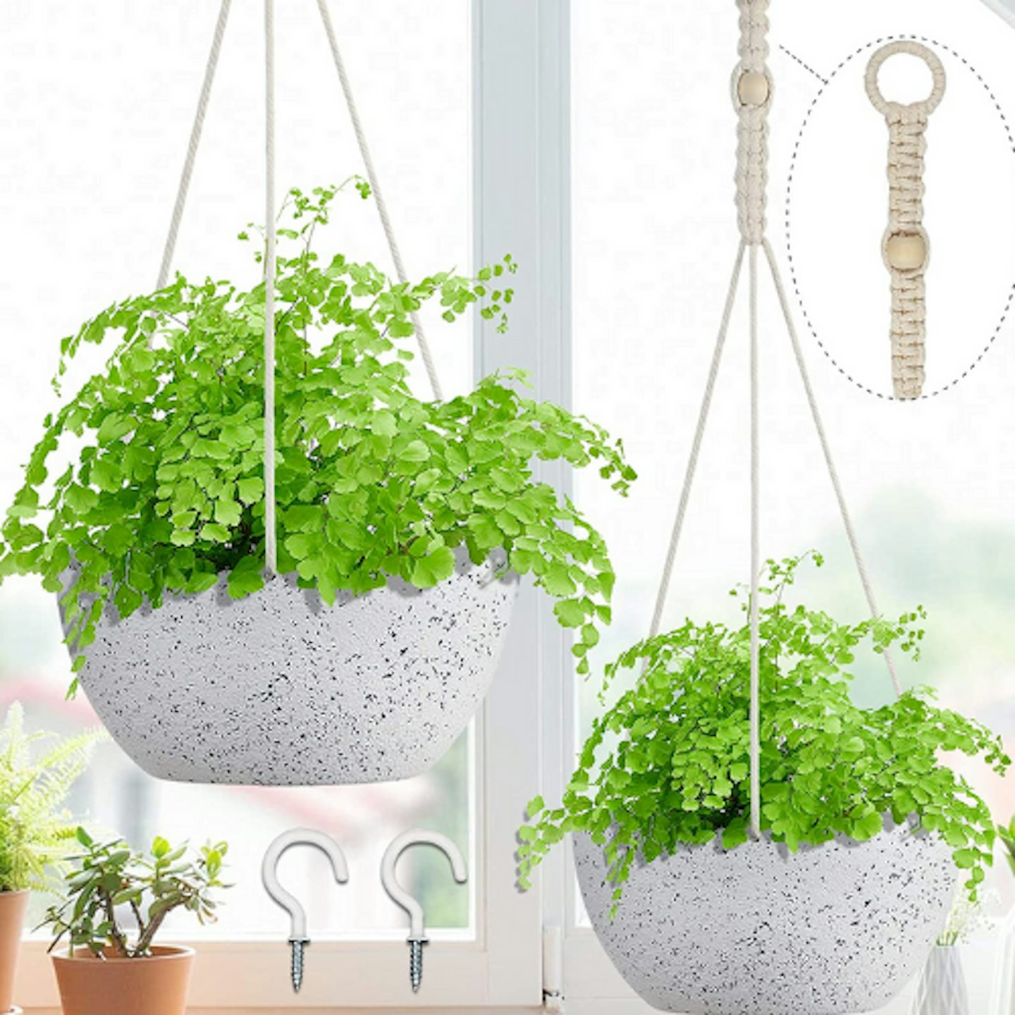 AerWo Hanging Plant Pots with Drainage (Pack of 2)