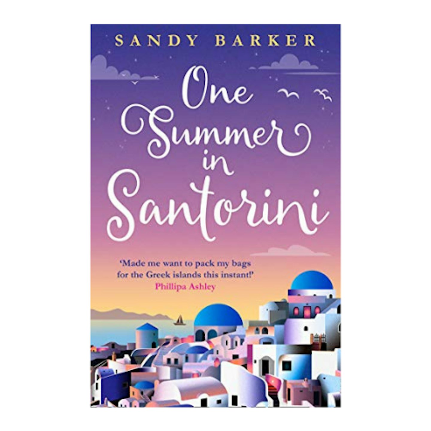 One Summer in Santorini by Sandy Barker by white background