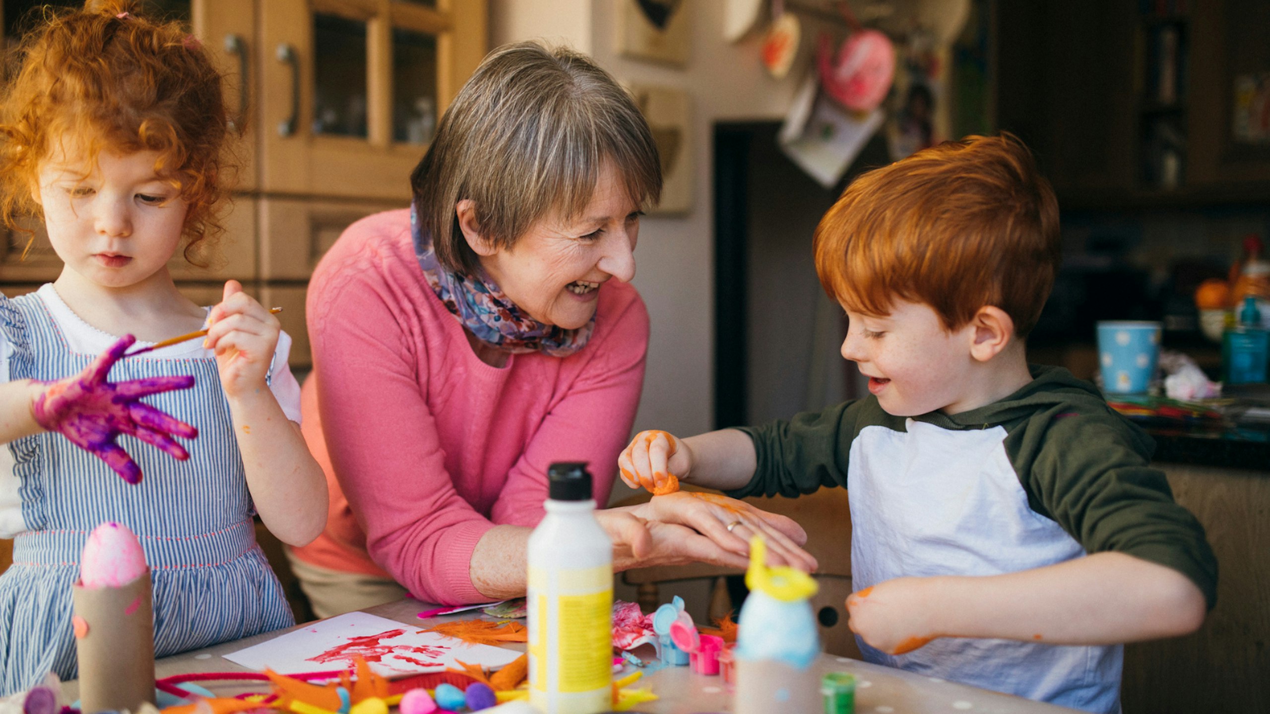 Kids crafting at home