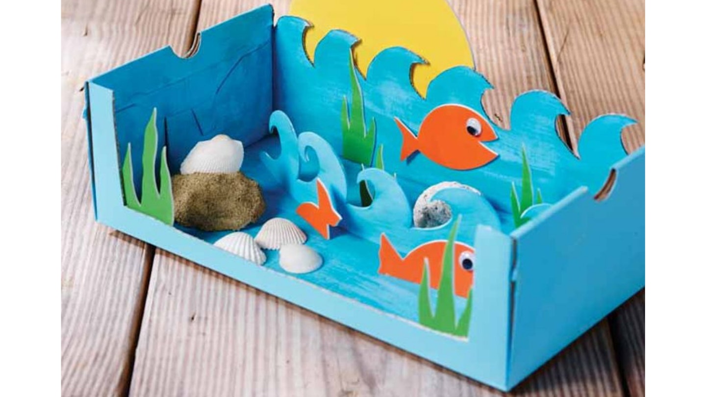 easy craft ideas for kids: Shoebox ocean diorama