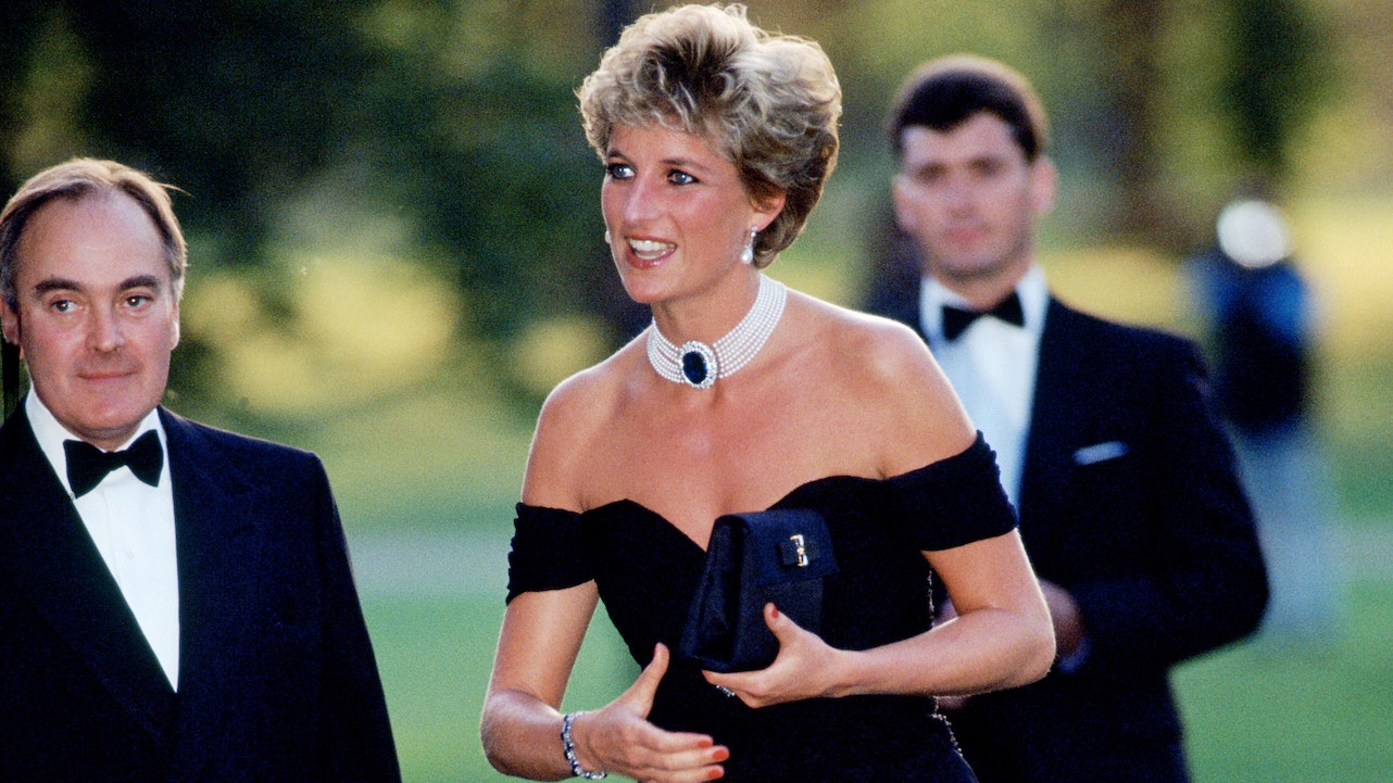 princess diana's divorce dress Princess Diana's Revenge Dress Is Immortalized With a Wax Figure