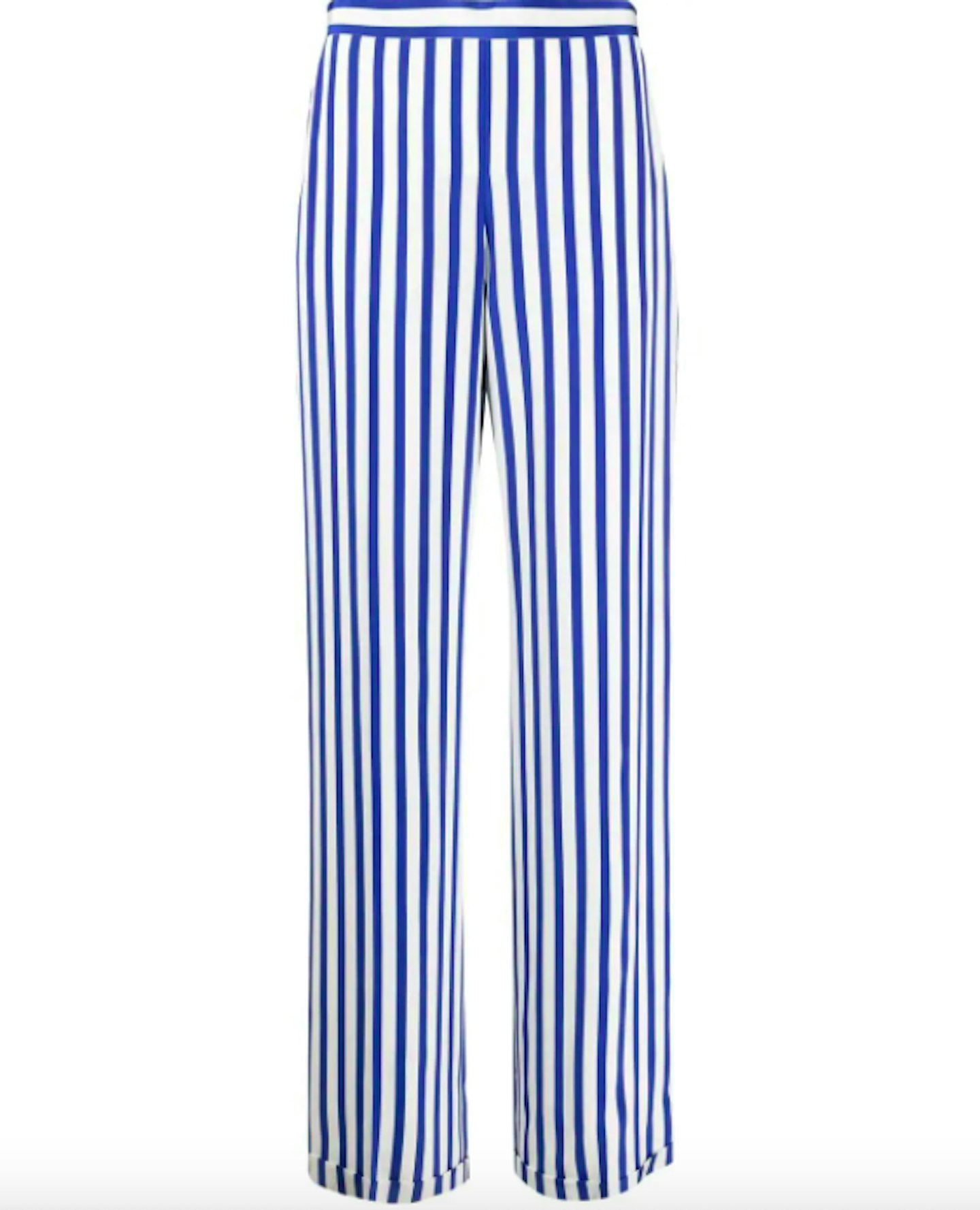 Ralph Lauren, Two-Tone Pinstripe Silk Trousers, WERE £1178 NOW £589 at Farfetch