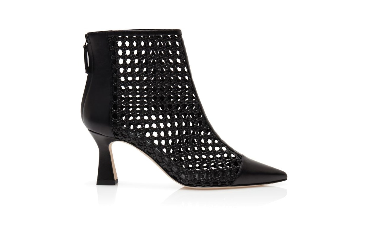 Manolo Blahnik, Black Nappa Leather Woven Ankle Boots, £1,345