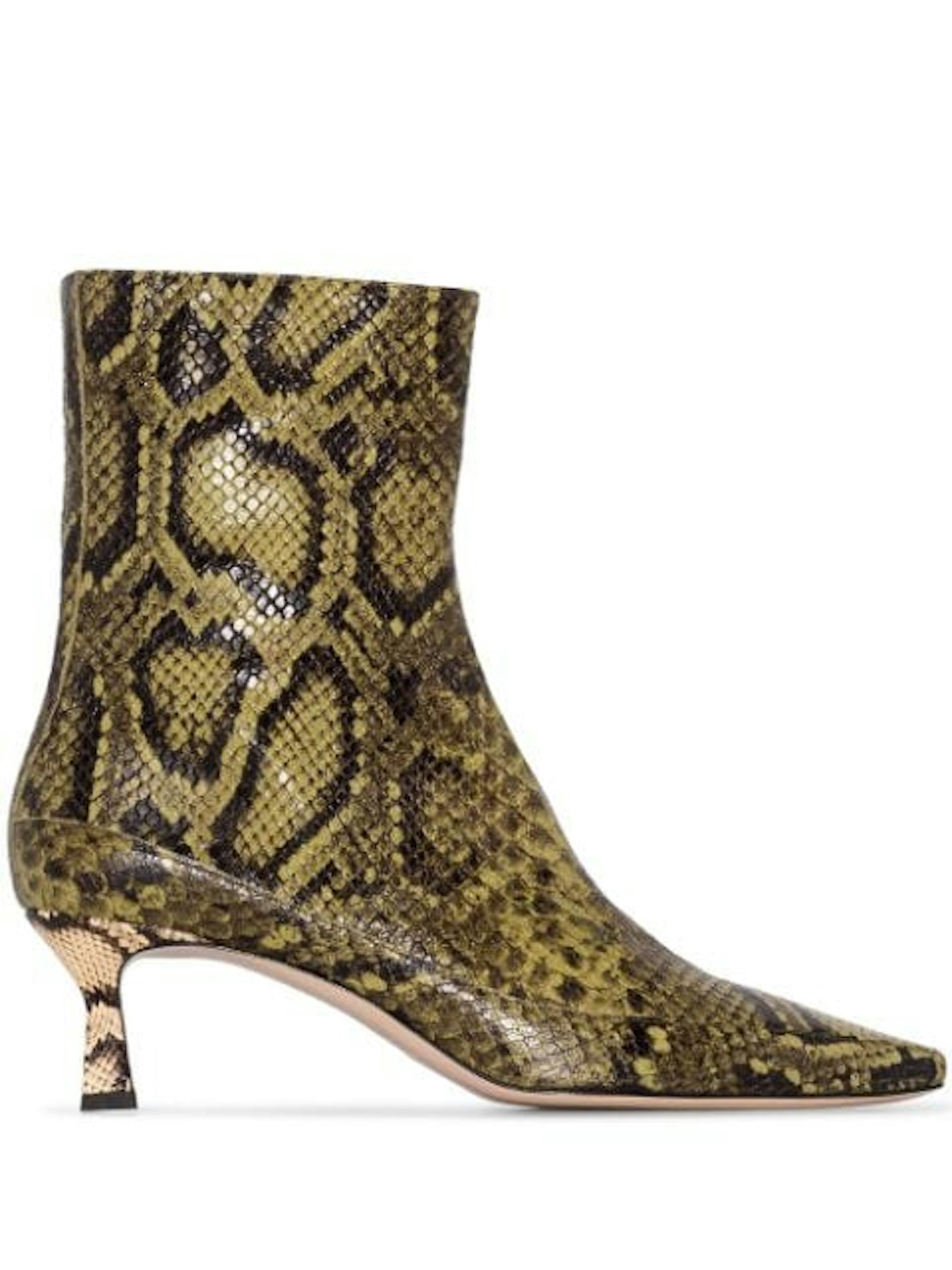 Wandler, Bente 55mm python-effect leather ankle boots, WAS £707 NOW £283