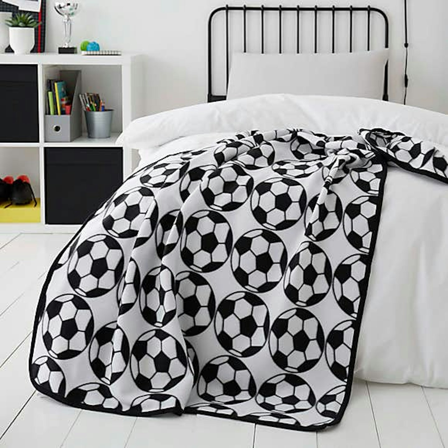 Football Black and White Fleece