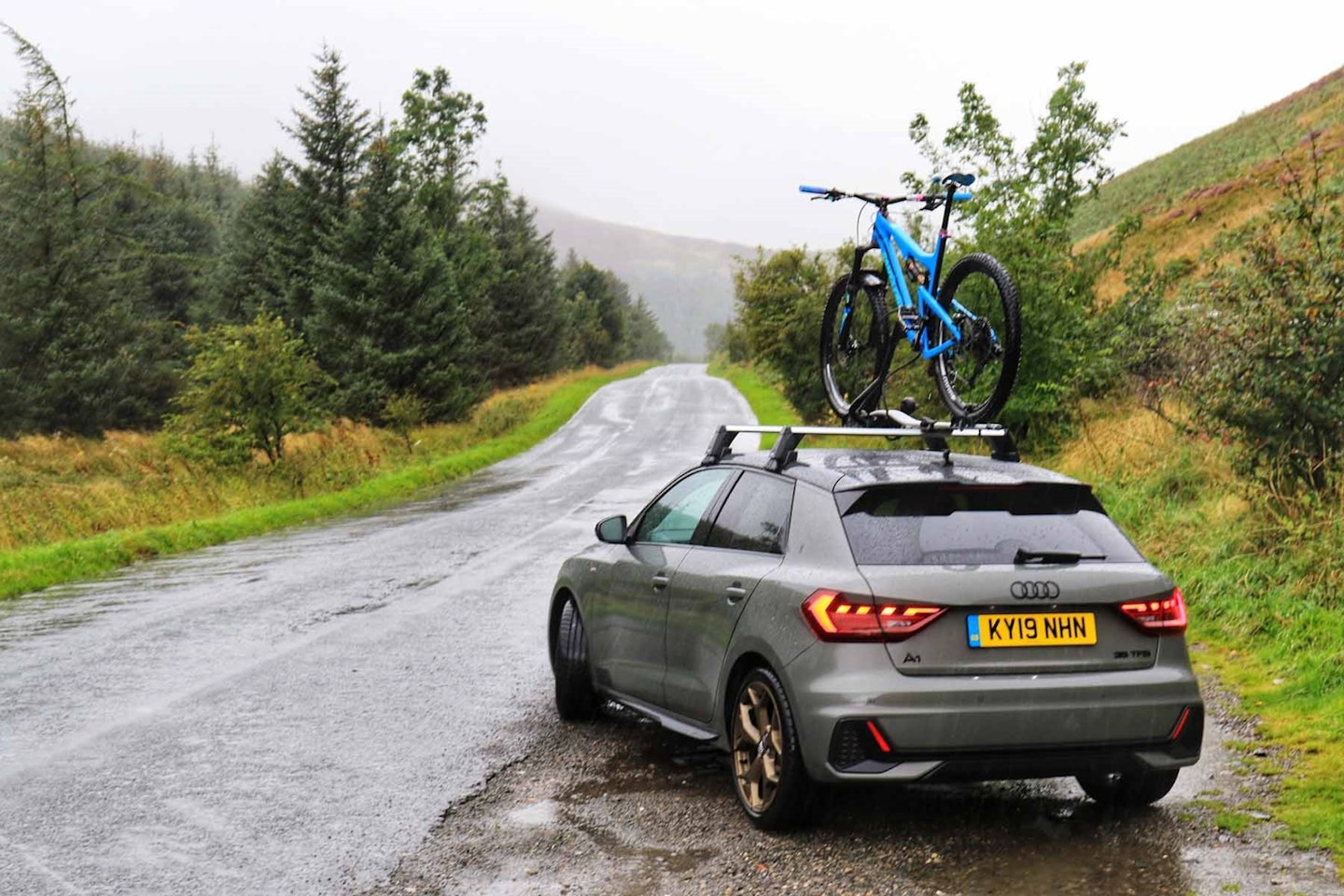 Audi A1 Sportback with bike rack on roof