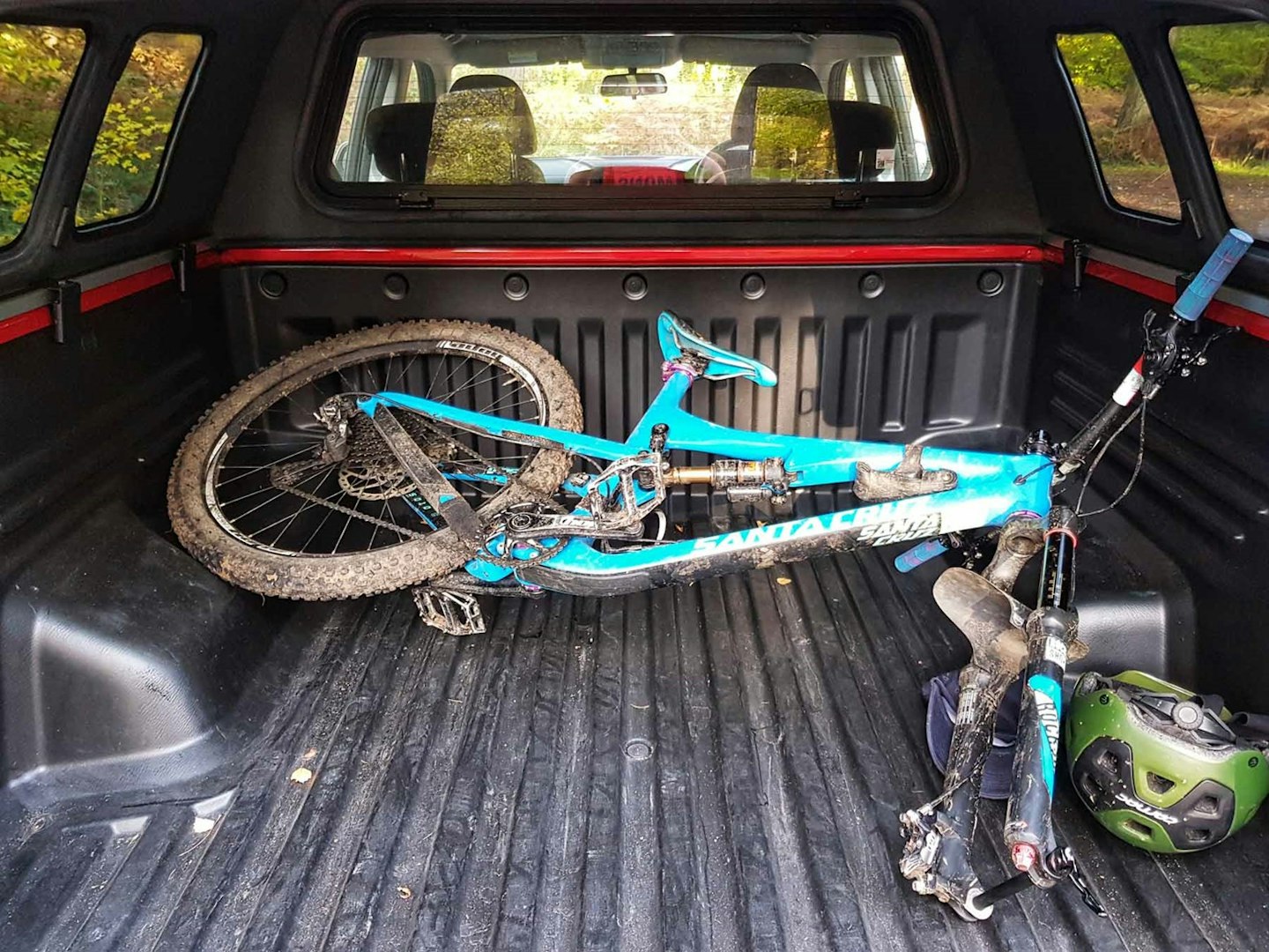 2019 SsangYong Musso with bike in the back