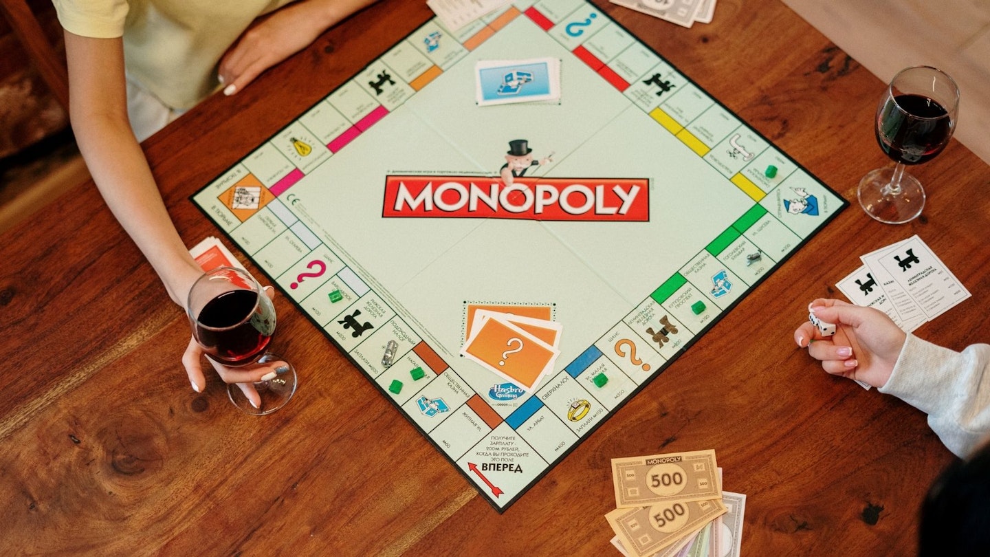 Playing Monopoly at a table