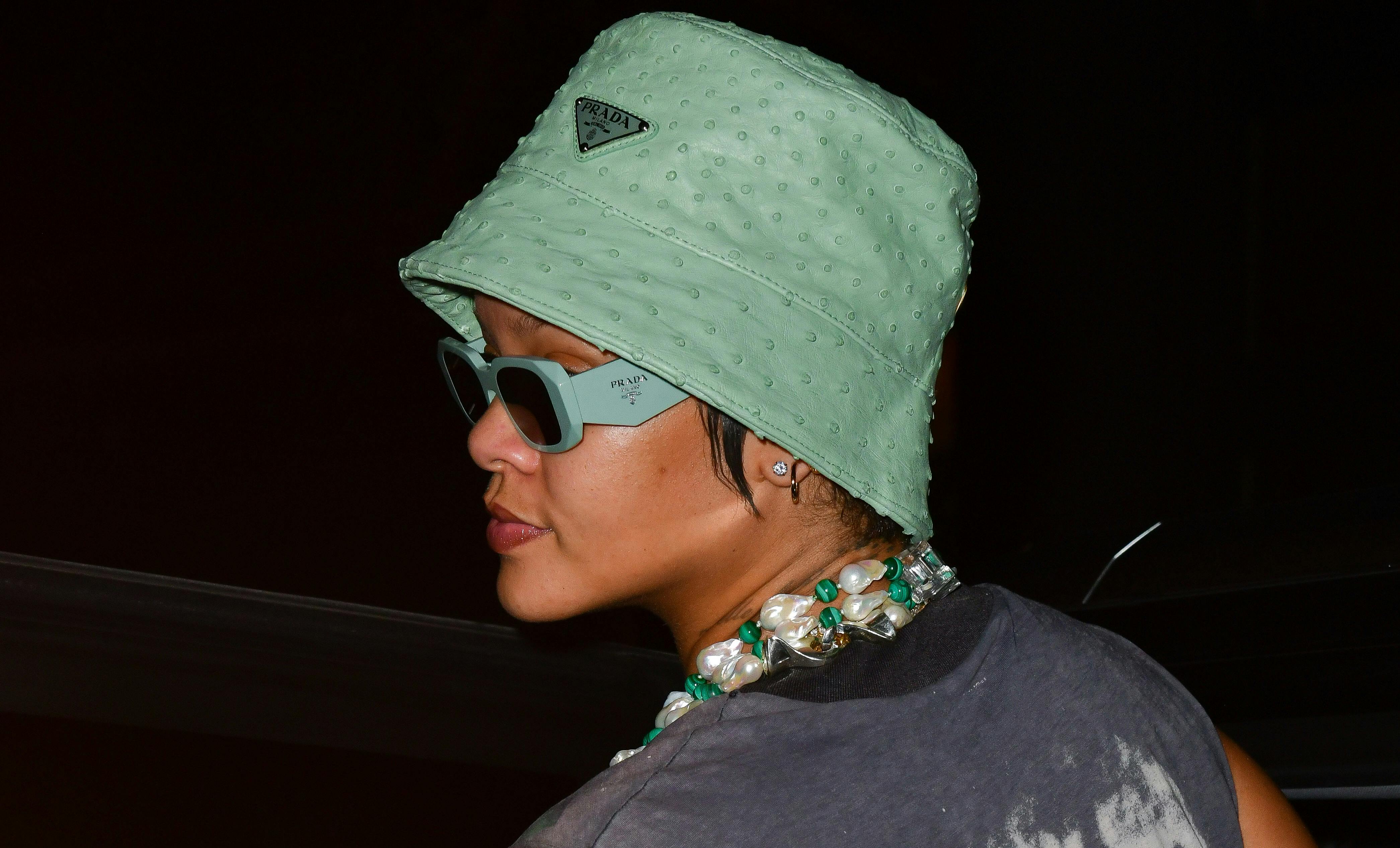 mint green prada bucket hat