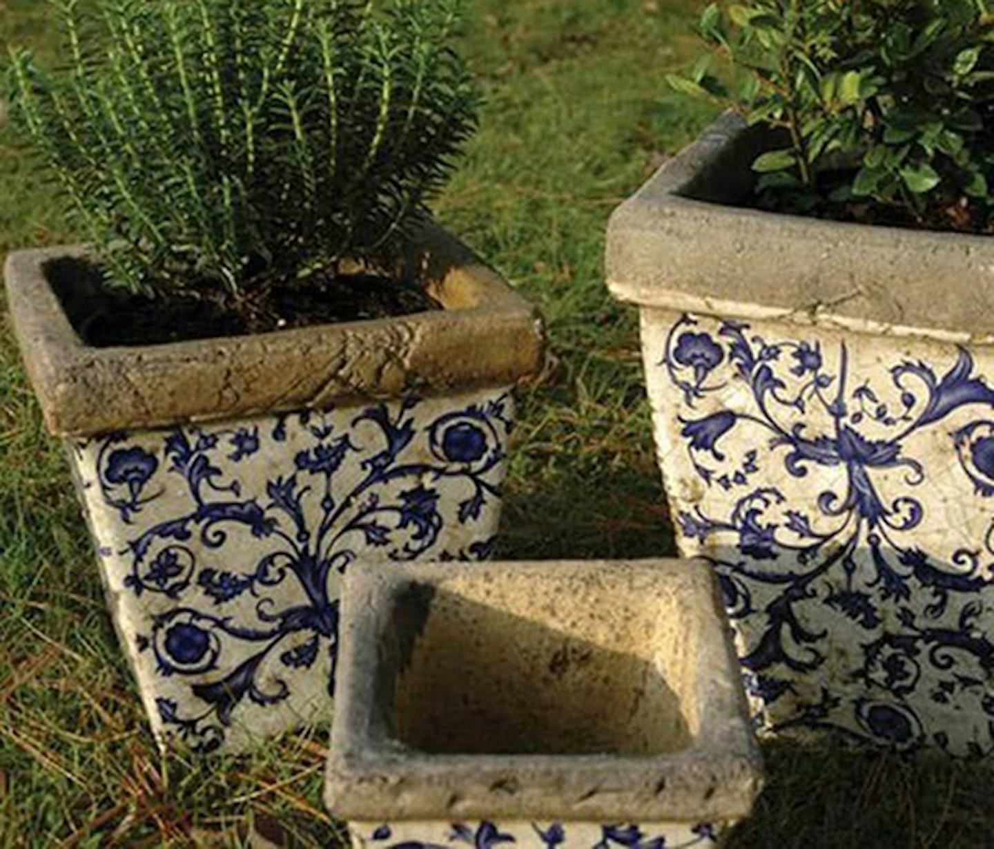 Aged Ceramic Flower Pot Set of 3
