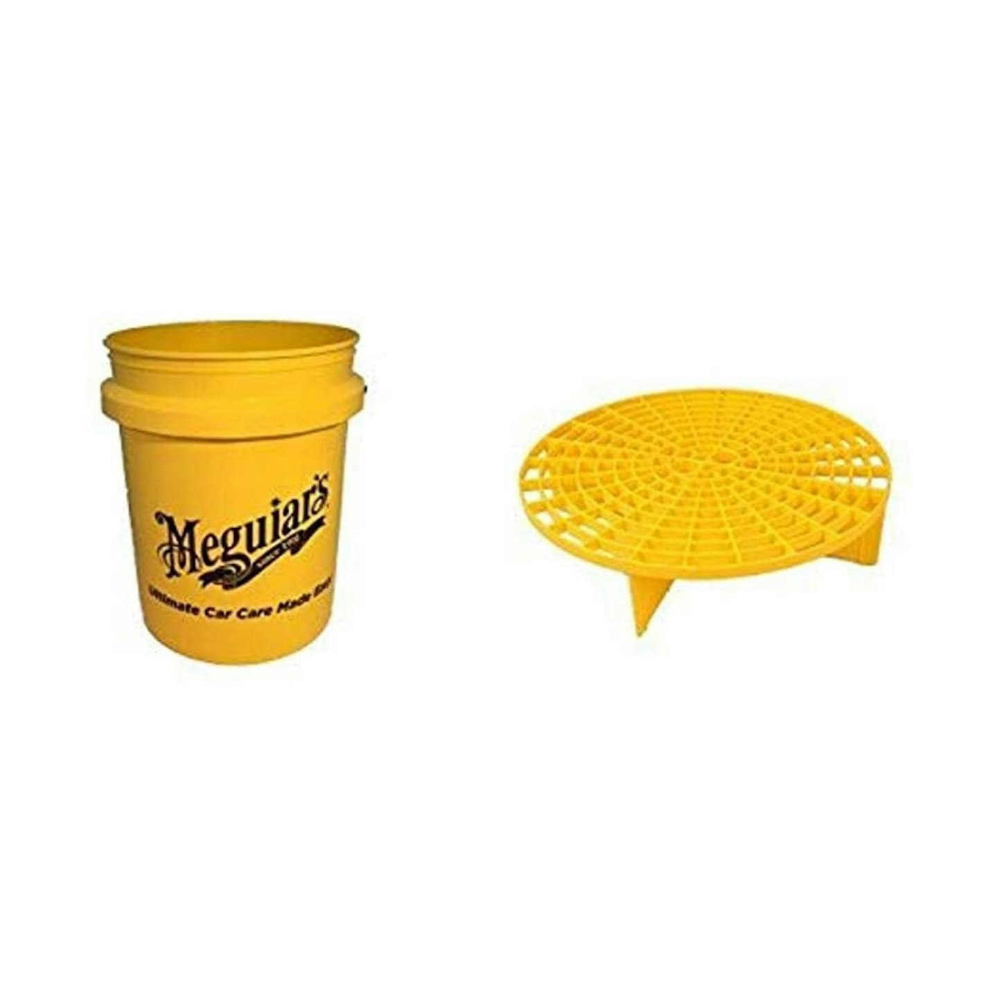 Meguiar's Yellow Large Car Wash Bucket and Professional Grit Guard