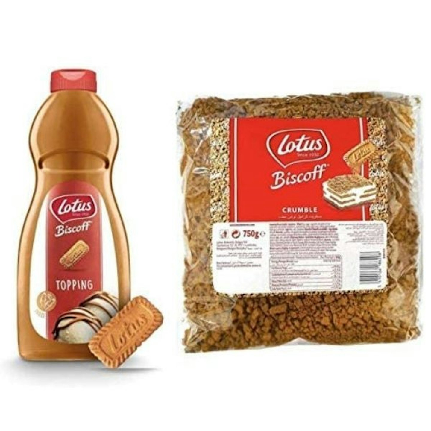 Lotus Biscoff Topping Sauce and Lotus Biscoff Crushed Crumbs