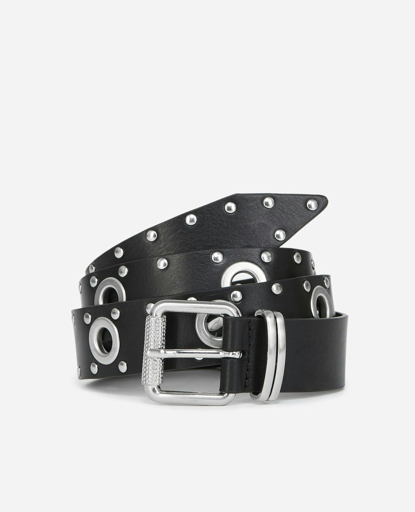 The Kooples, Black Leather Belt With Studs And Eyelets, £85