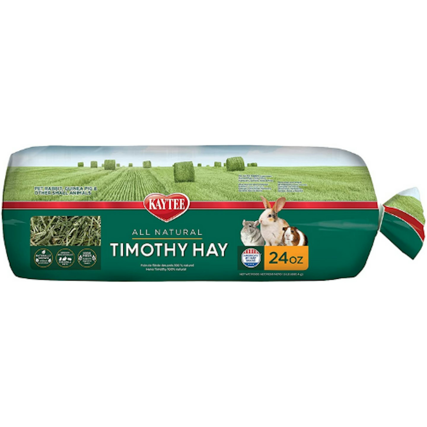Kaytee Natural Timothy Hay Mini Bales High Fibre Food, 680g