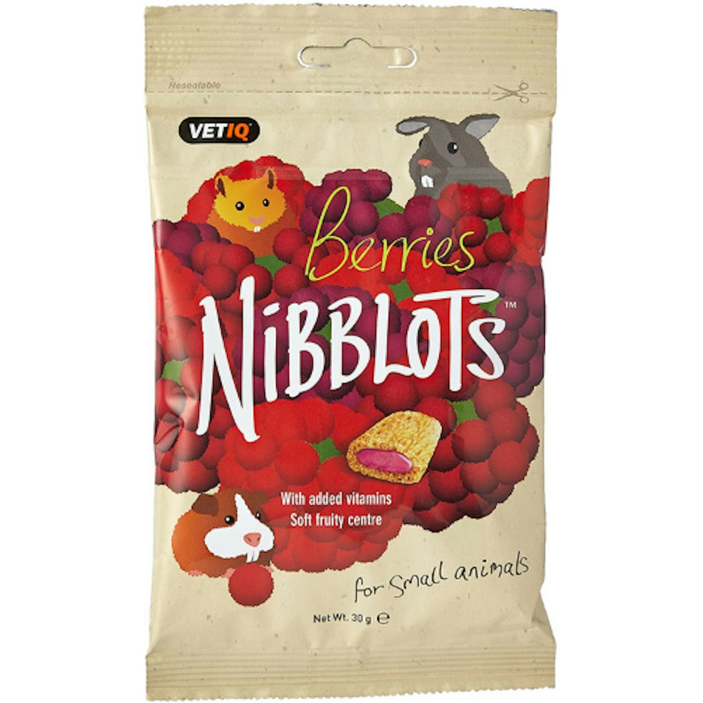 VetIQ Nibblots Berries Treats for Small Animal, 30g