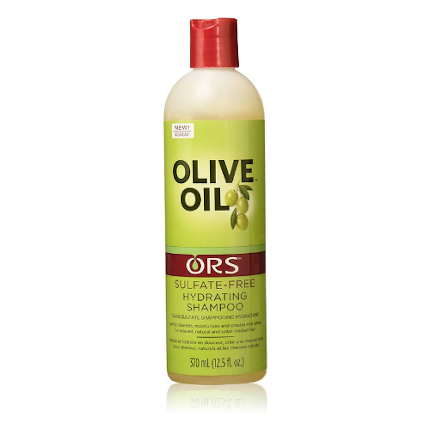 ORS Olive Oil Sulfate Hydrating Shampoo on white background