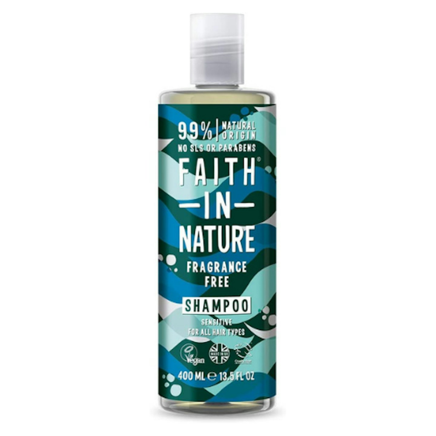Faith in Nature Natural Fragrance Free Shampoo on white background