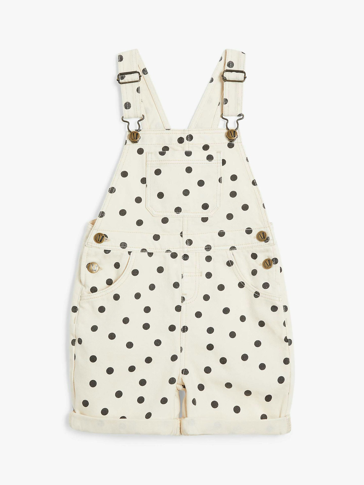 John Lewis & Partners, Kids Spot Print Denim Bibshorts, £11