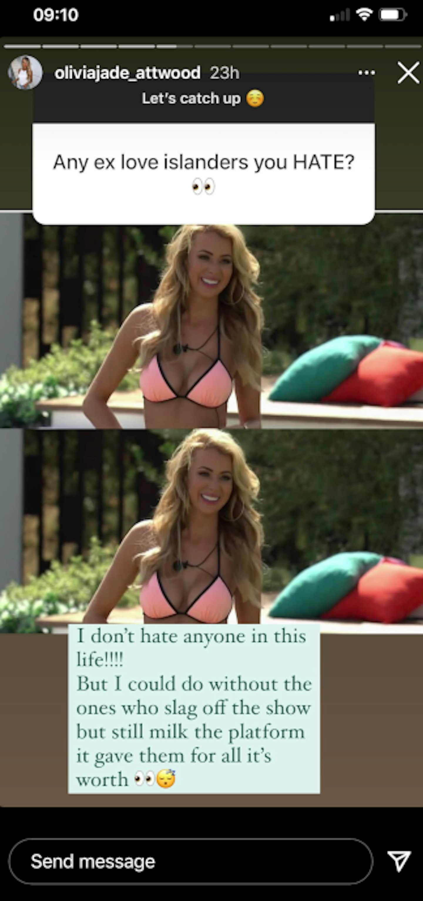 olivia attwood slams Love Island contestants 