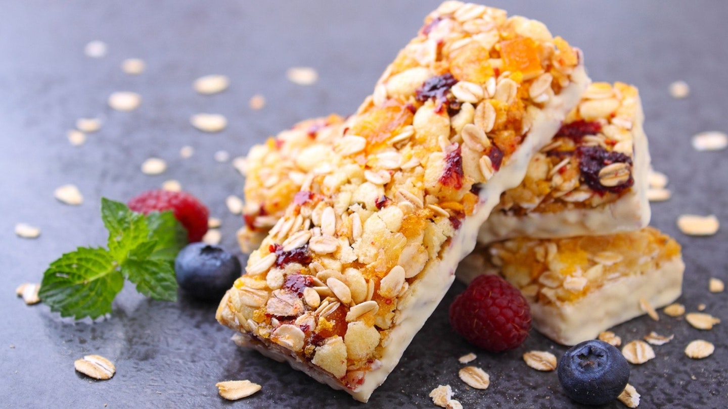 Some of the best cereal bars with blueberries, raspberries and mint