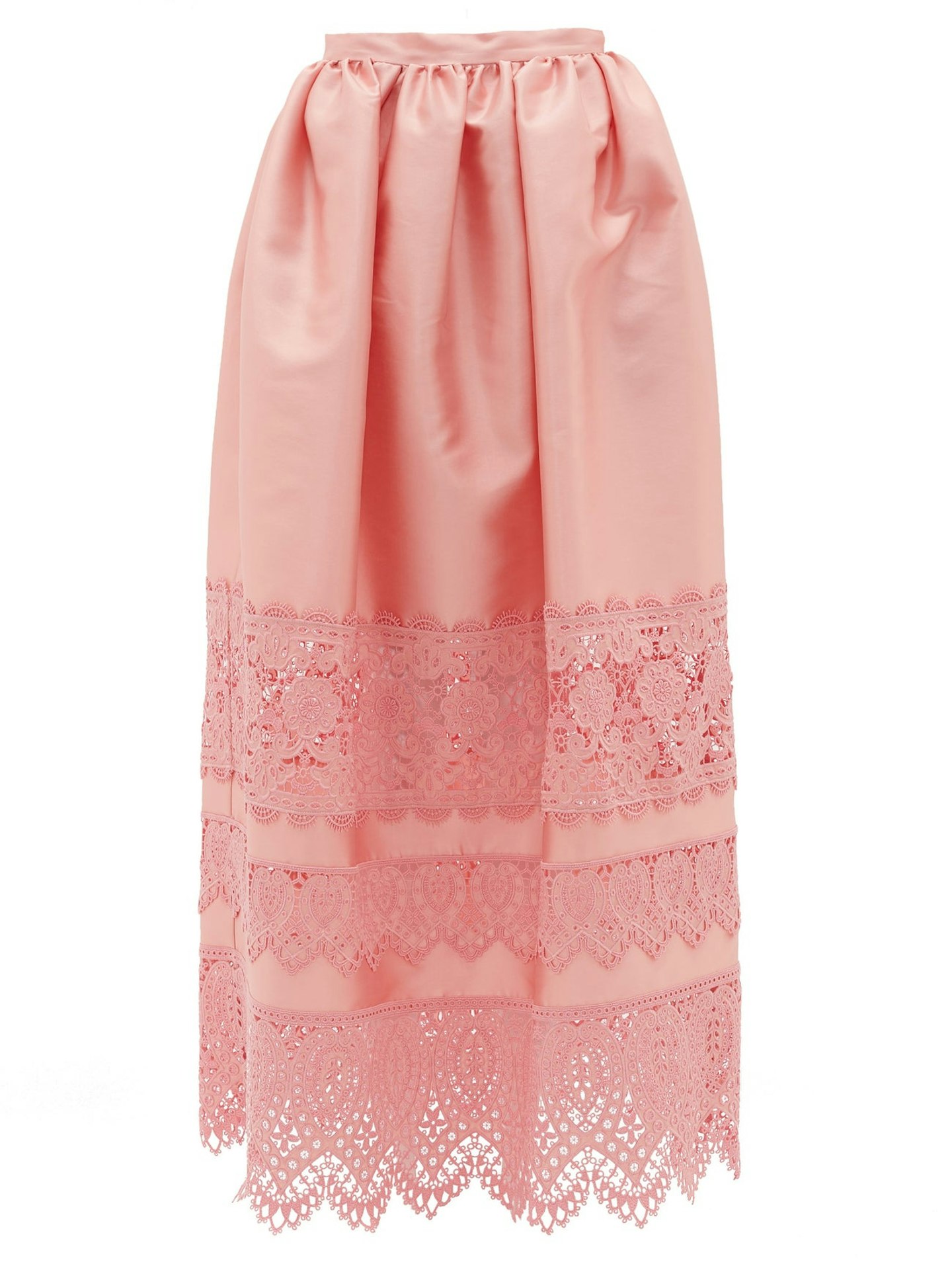 Erdem, Jennifer Guipure Lace-Trimmed Midi Skirt, WAS £2,380 NOW £714