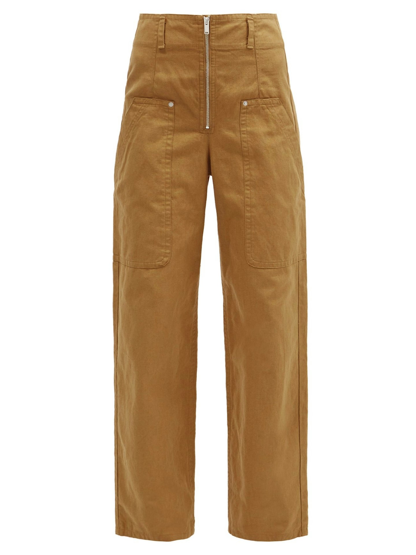 Isabel Marant u00c9toile, Paggy High-Rise Cotton-Blend Straight-Leg Trousers, WAS £330 NOW £132