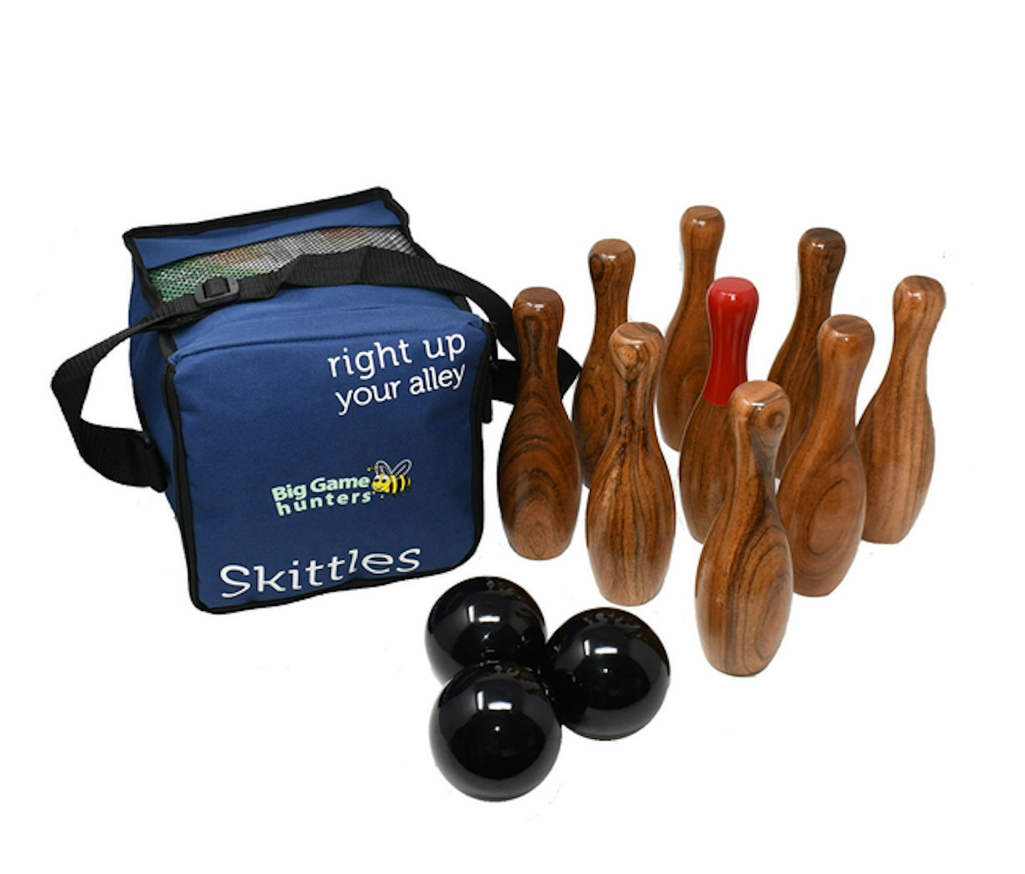 Wooden skittles set