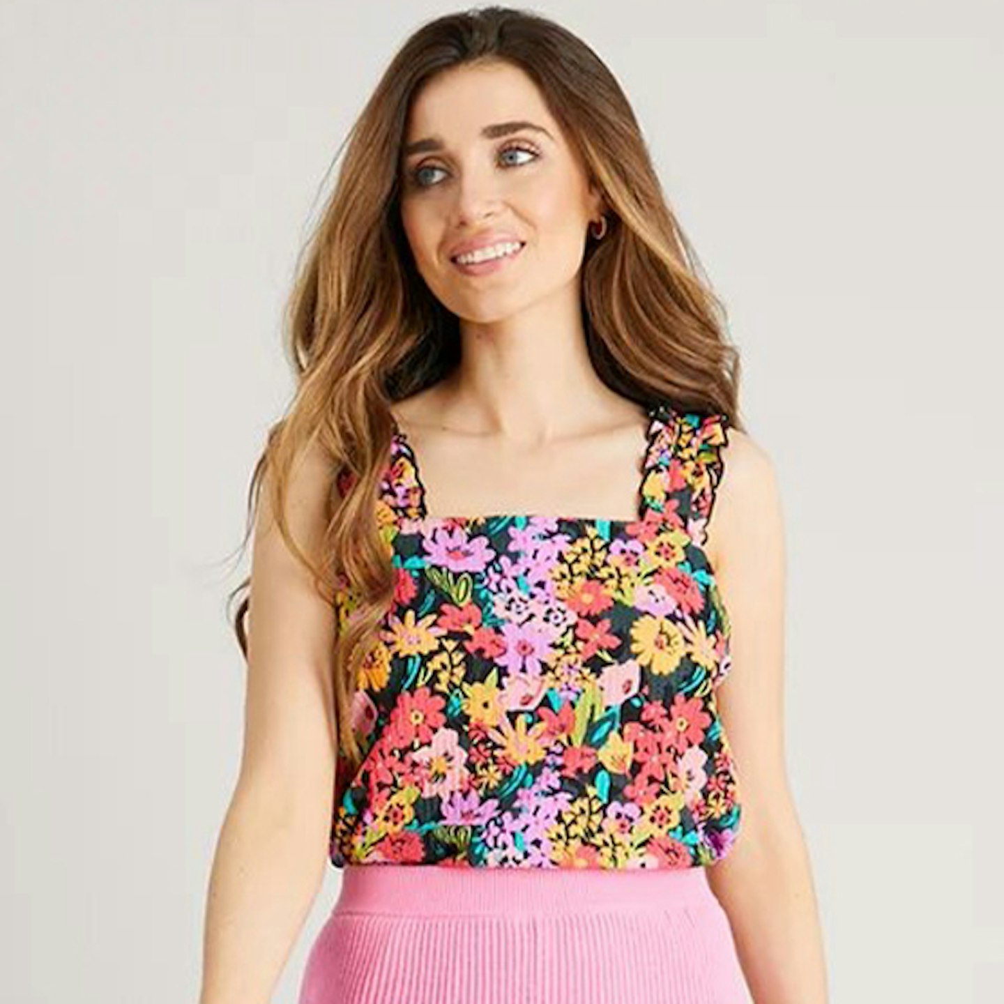 Bright Floral Square Neck Vest Top