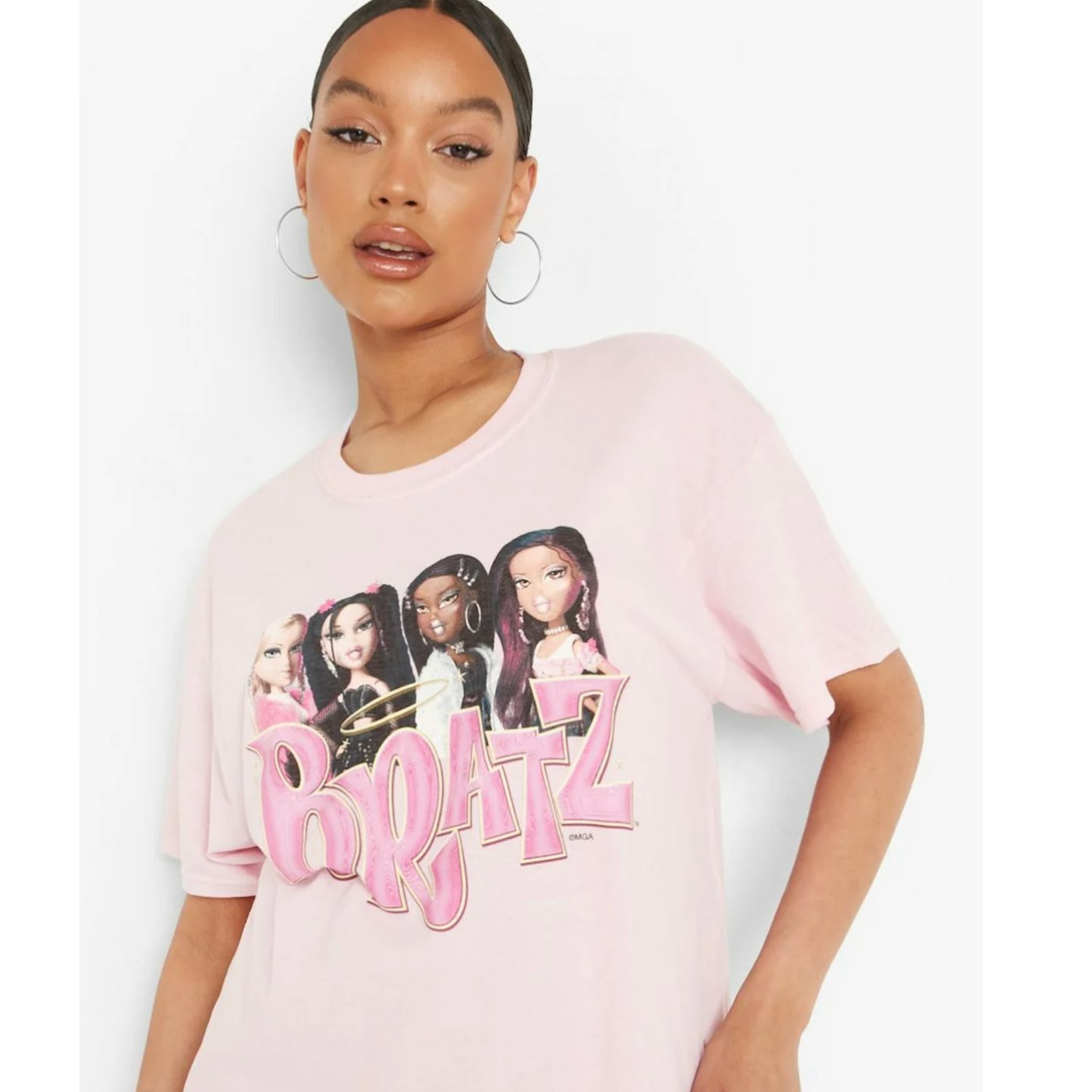 Boohoo Light Pink Bratz License Print Oversized T-shirt