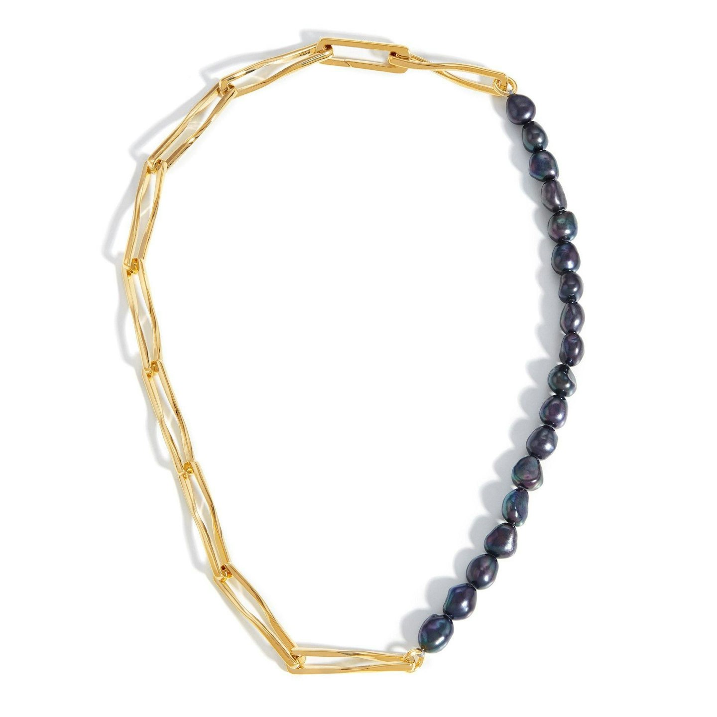 Missoma, Baroque Pearl Twisted Link Necklace, £259