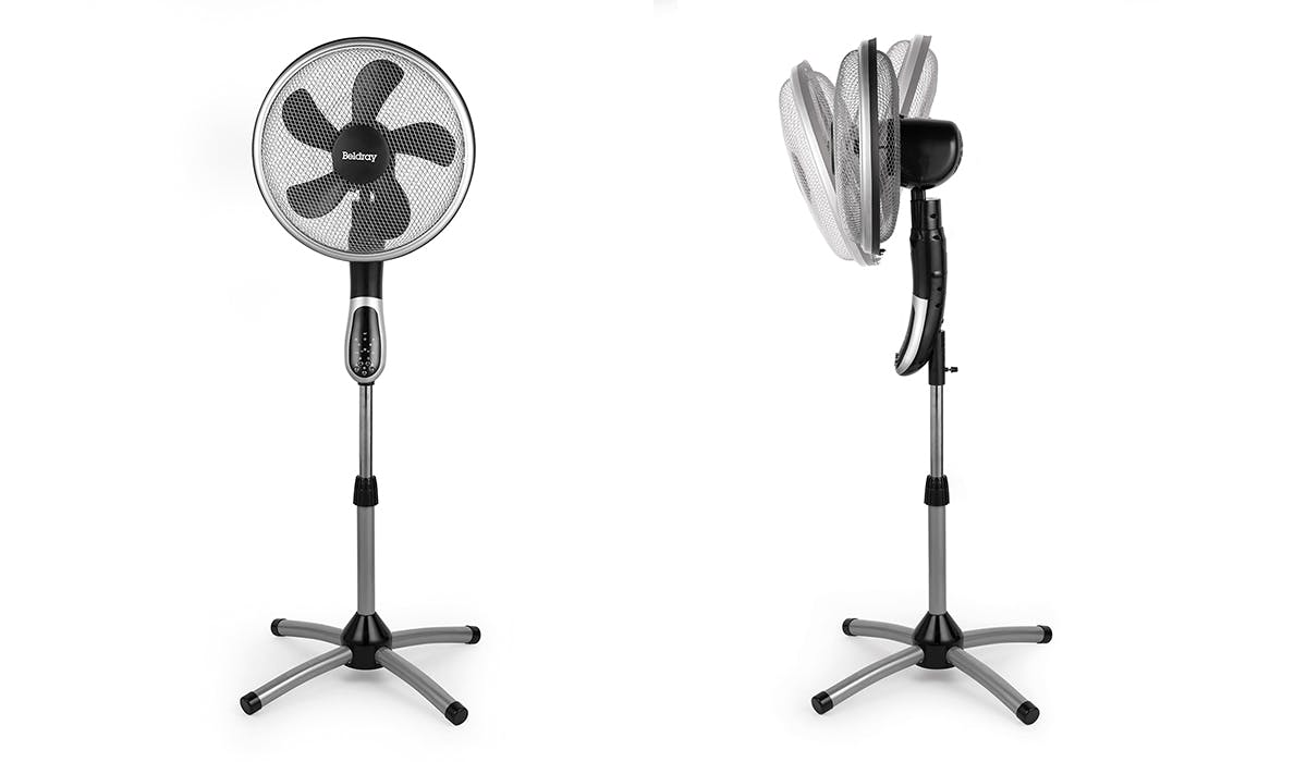 Beldray® EH1331 Premium 360° Oscillating Pedestal Fan with Remote Control 16 Inch 3 Speeds 50 W 