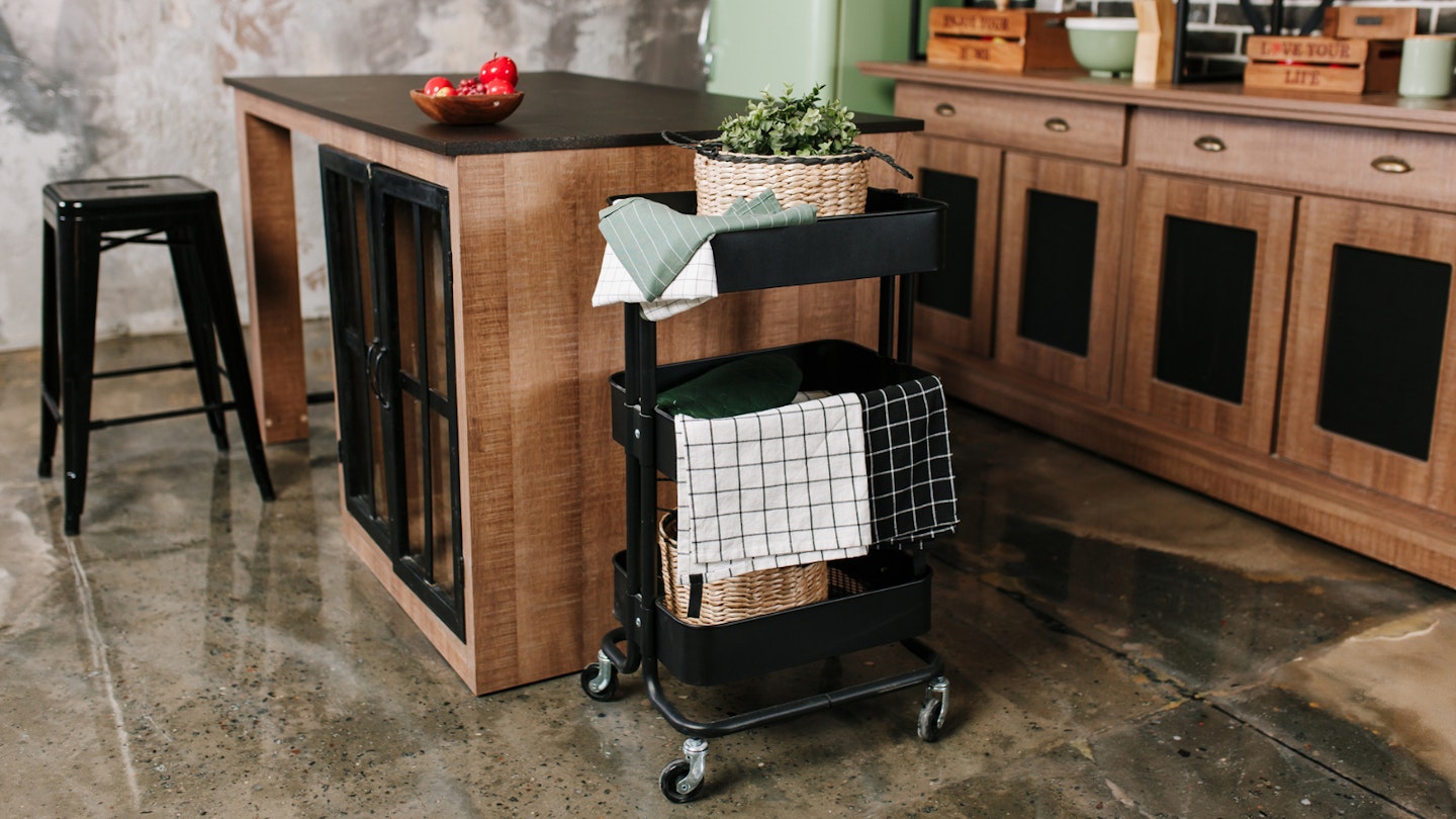Freestanding storage in kitchen