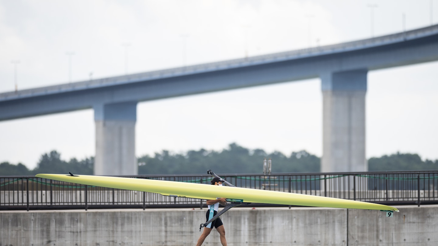 A rower at the Tokyo Games 