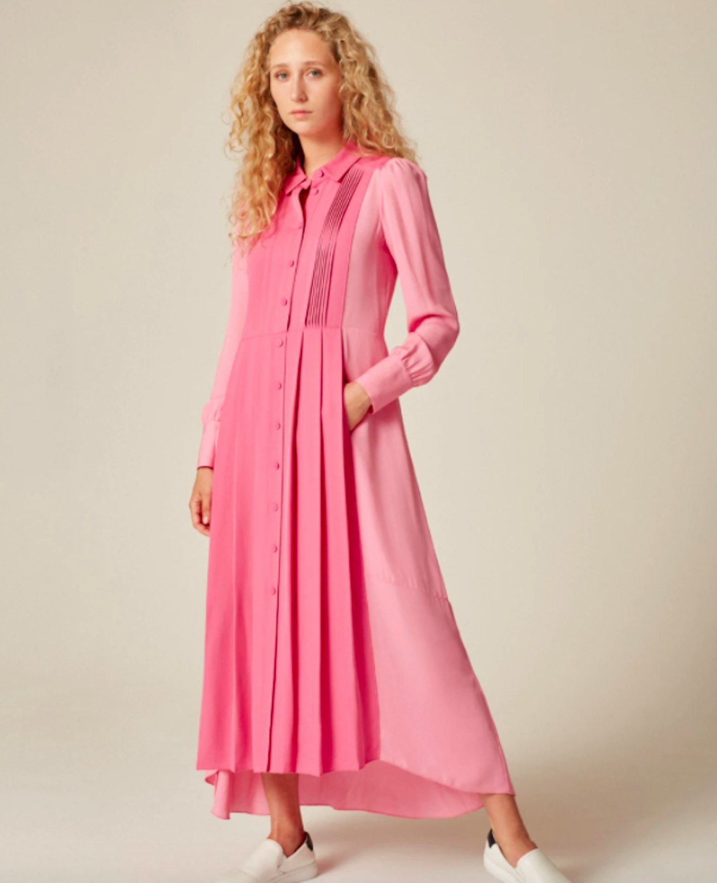 Me+Em, Colour-Block Silk Shirt Dress And Belt, £450